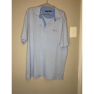 Men’s light blue striped polo xxl